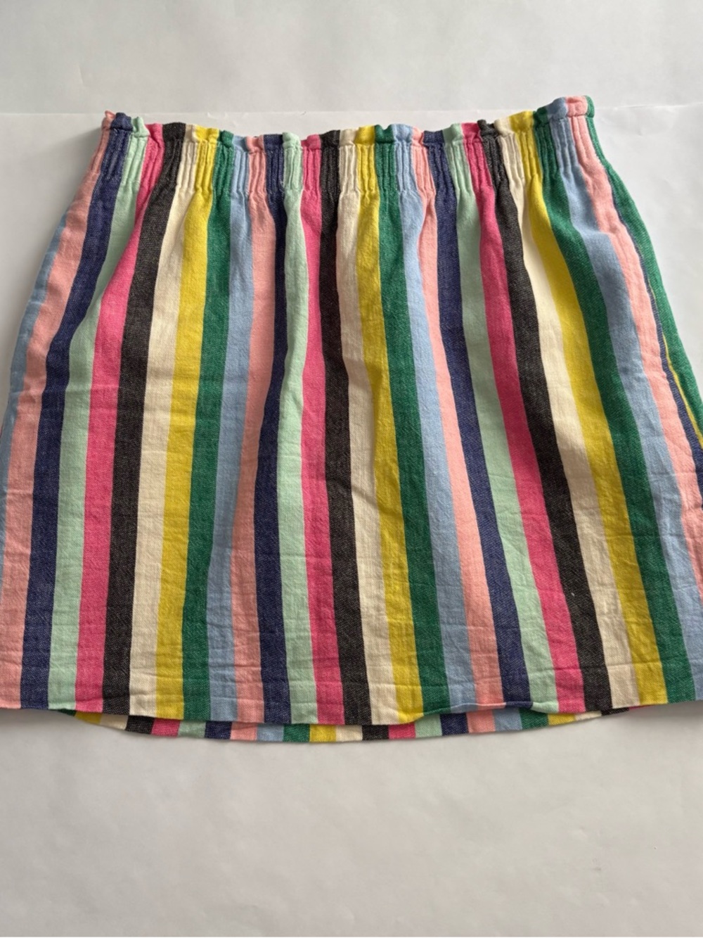 J. Crew Rainbow Vertical-Stripe Elastic-Waist Mini Skirt